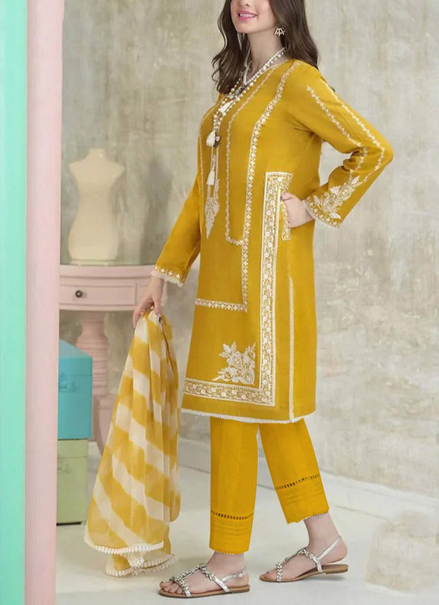 DHANAK ZS-1281 | 3PCS EMBROIDERED WINTER