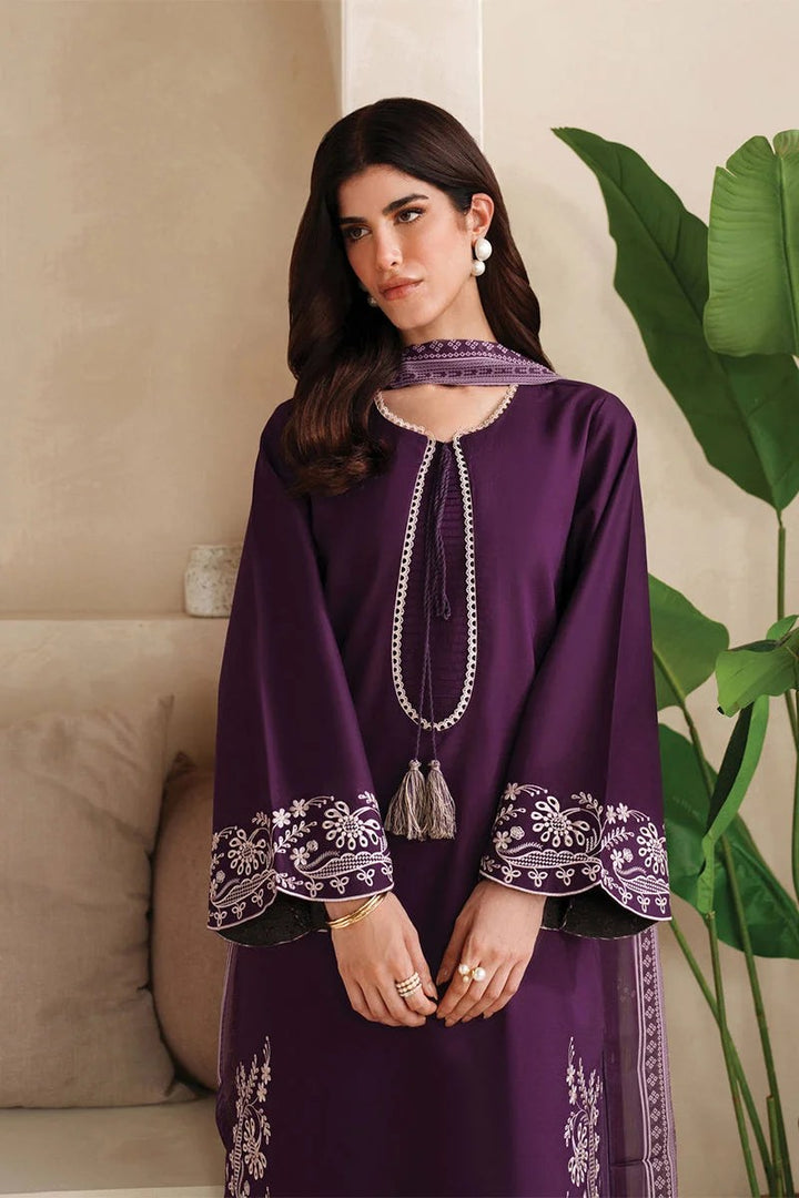 DHANAK 3PC UNSTITCHED HEAVY EMBROIDERED SUIT Ze 10829