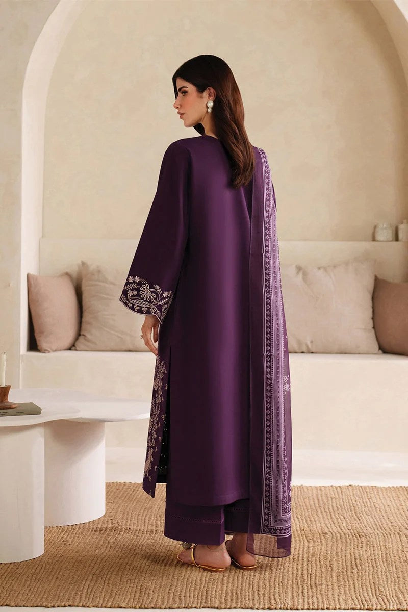 DHANAK 3PC UNSTITCHED HEAVY EMBROIDERED SUIT Ze 10829