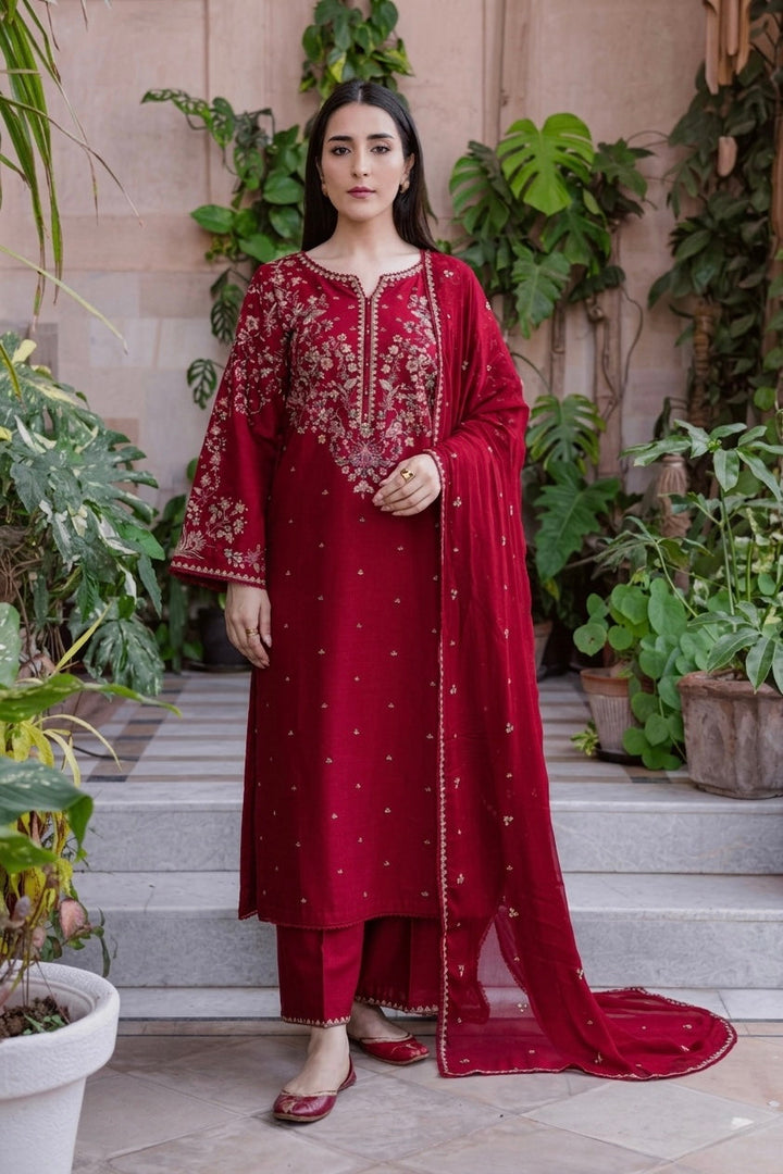 EC668 | UNSTITCHED | EMBROIDERED 3 PIECE
