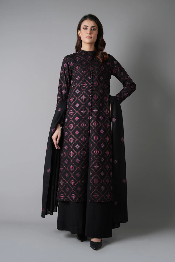 3PC EMBROIDERED LAWN WITH CHIFFON EMB DUPATTA -