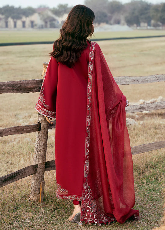 Dhanak-3PC Embroidered Shirt with Chiffon Embroidered Dupatta