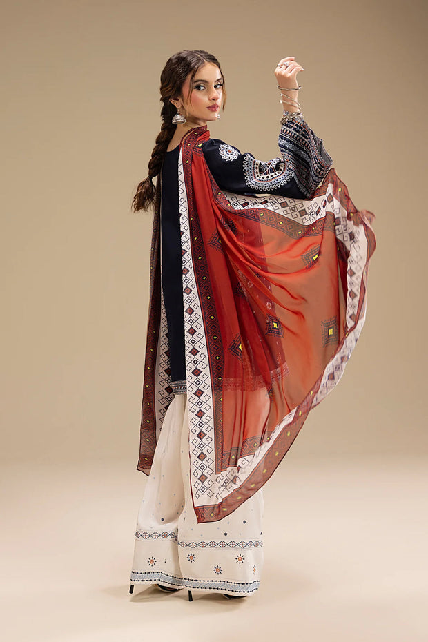 UNSTITCHED 3PC DHANAK EMBROIDERED SUIT-PK-5412