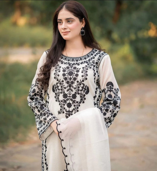 REGAL 3PC LAWN EMBROIDERED SUIT - 449 - View 2