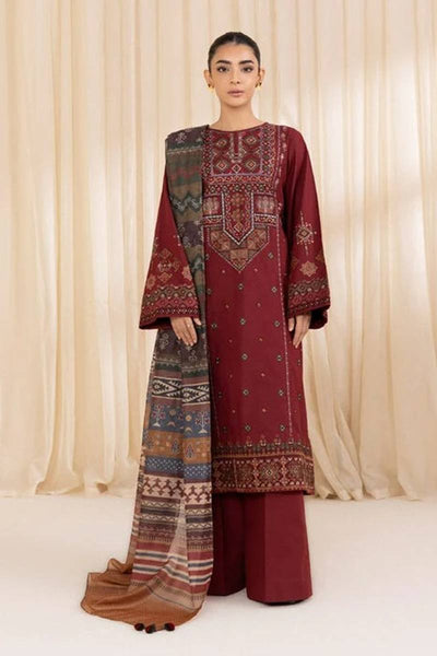 DHANAK 3PC UNSTITCHED HEAVY EMBROIDERED SUIT