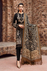 GRACE W570-EMBROIDERED 3PC MARINA DRESS WITH PRINTED SHAWL