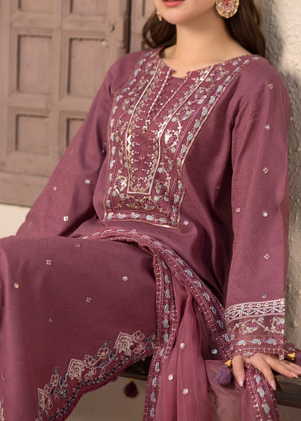 Dhanak-3PC Sequence Embroidered Shirt Embroidered Dupatta