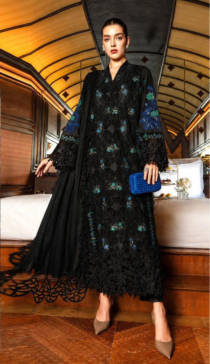 DHANAK-3PC EMBROIDERED SHIRT WITH DHANAK EMBROIDERED DUPATTA
