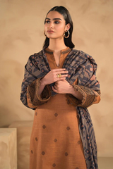 DHANAK 3PC UNSTITCHED HEAVY EMBROIDERED SUIT