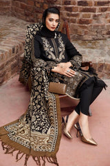 GRACE W570-EMBROIDERED 3PC MARINA DRESS WITH PRINTED SHAWL