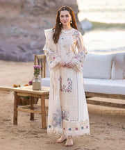 3PC LAWN EMBROIDERED SHIRT WITH ORGANZA EMBROIDERED DUPATTA ZE-003