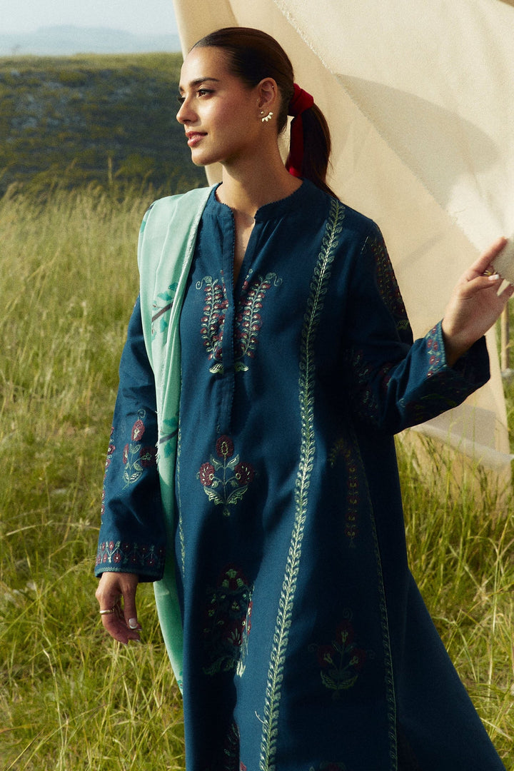 3 Piece Unstitched Heavy Embroidered Lawn Suit With Digital Printed Lawn Dupatta