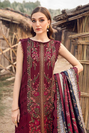 DHANAK 3PC UNSTITCHED HEAVY EMBROIDERED SUIT