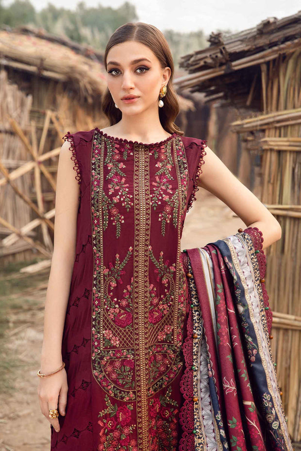 DHANAK 3PC UNSTITCHED HEAVY EMBROIDERED SUIT