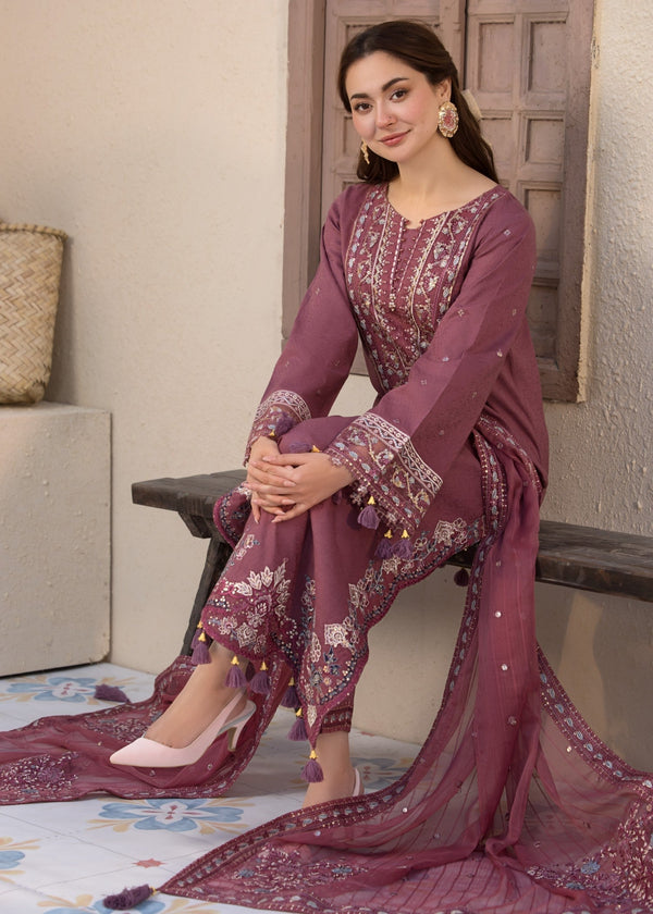 Dhanak-3PC Sequence Embroidered Shirt Embroidered Dupatta