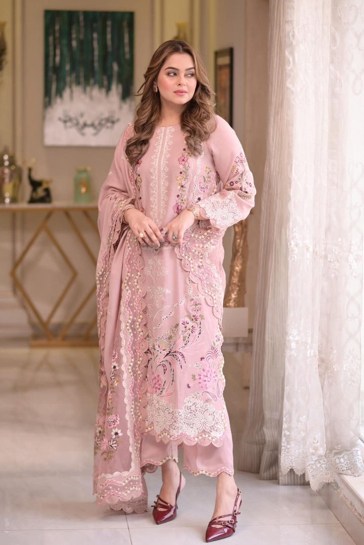 | UNSTITCHED LAWN 3PC EMBROIDERED SUITE WITH DUPATTA EMBROIDERED