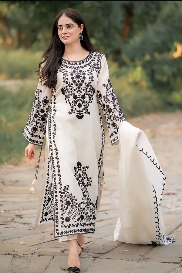 REGAL 3PC LAWN EMBROIDERED SUIT - 449