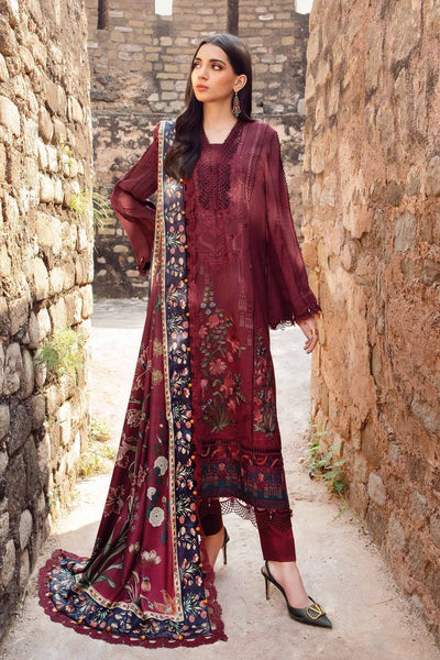 DHANAK 3PC UNSTITCHED HEAVY EMBROIDERED SUIT