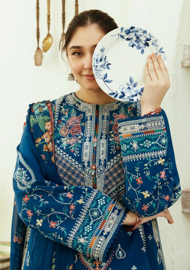 EMBROIDERED KHADDAR UNSTITCHED 3 PIECE SUIT - 9A