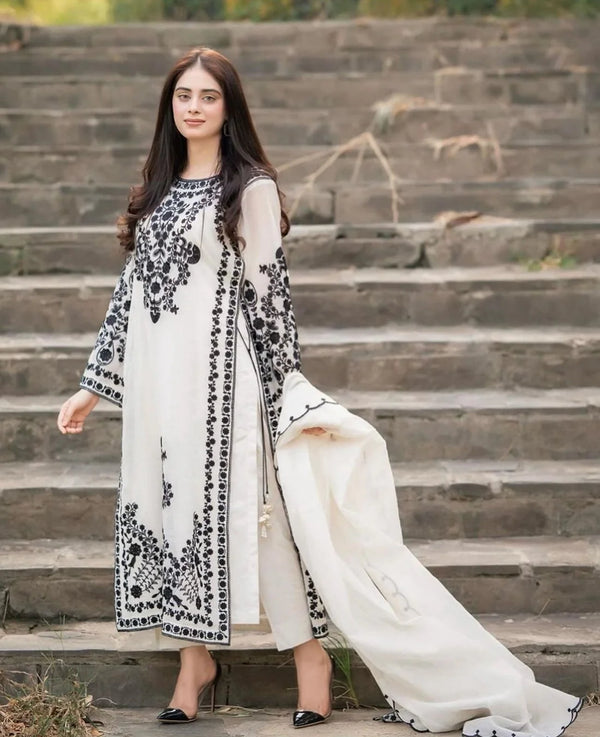 REGAL 3PC LAWN EMBROIDERED SUIT - 449 - View 3