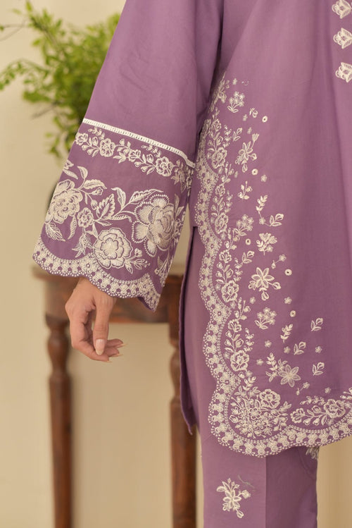 3 PCS CAMBRIC EMBROIDERED DRESS