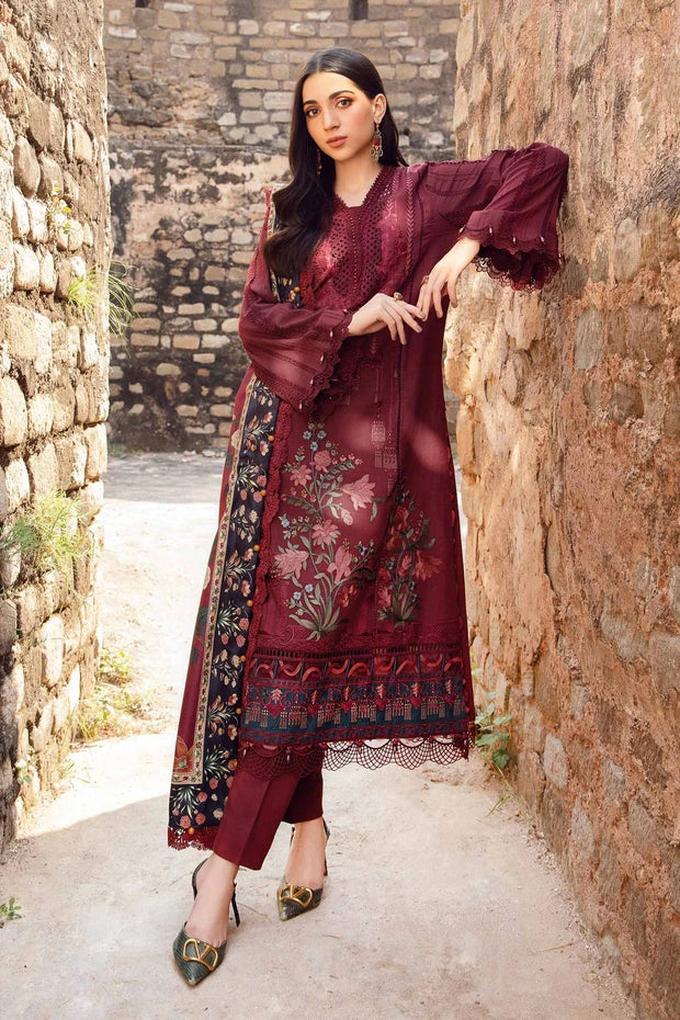 DHANAK 3PC UNSTITCHED HEAVY EMBROIDERED SUIT