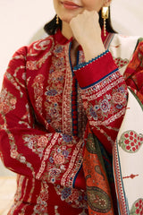 EMBROIDERED KHADDAR UNSTITCHED 3 PIECE SUIT - 9B