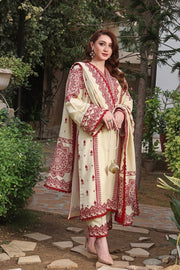 3PC DHANAK EMBROIDERED SHIRT WITH DHANAK EMB SHAWL AND TROUSER DN-2008