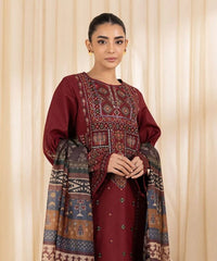 DHANAK 3PC UNSTITCHED HEAVY EMBROIDERED SUIT
