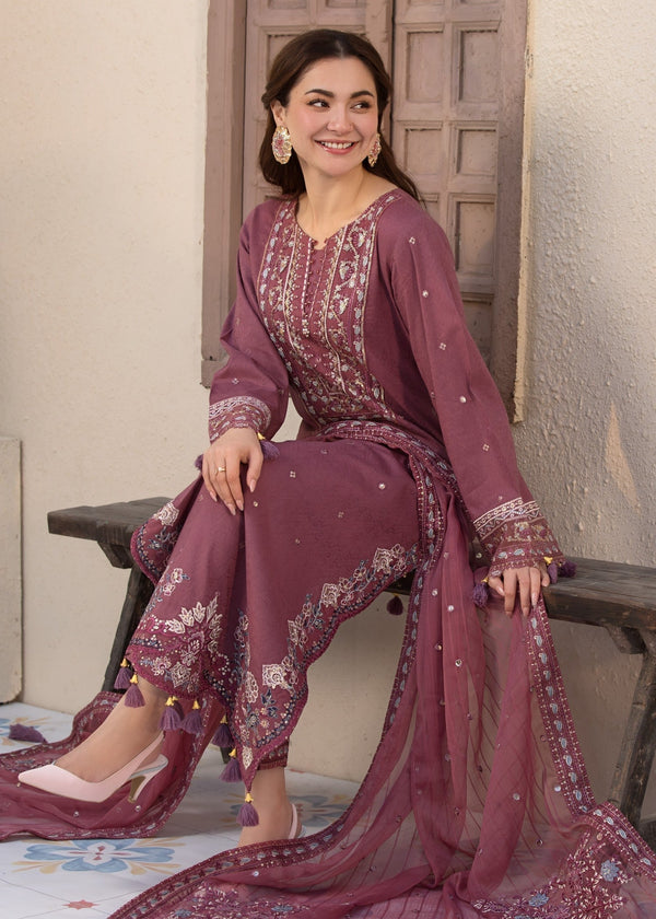 Dhanak-3PC Sequence Embroidered Shirt Embroidered Dupatta