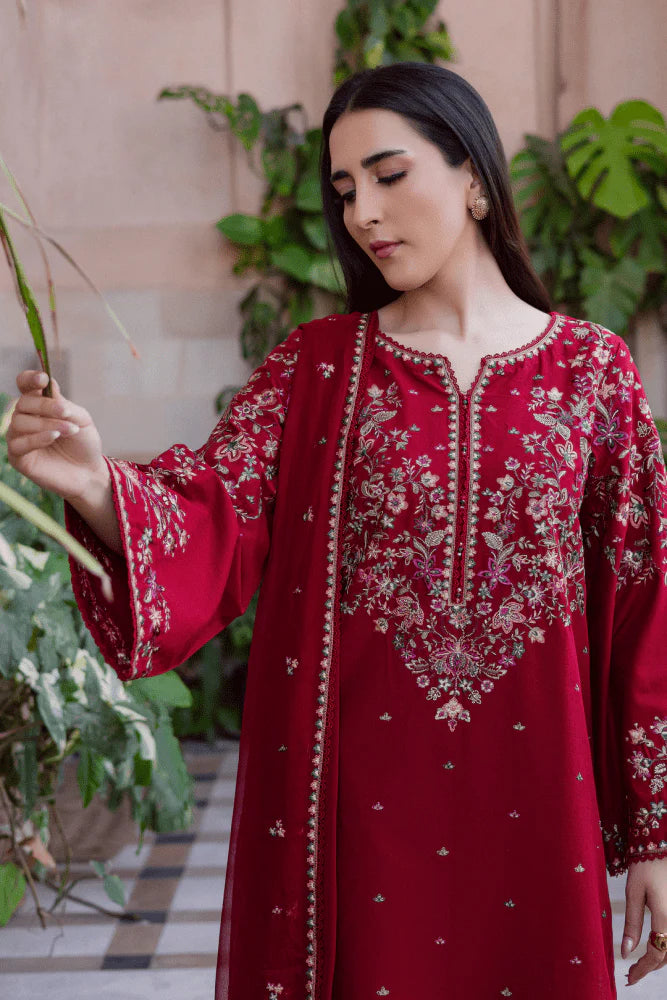 3PC EMBROIDERED LAWN SUIT - SR-620