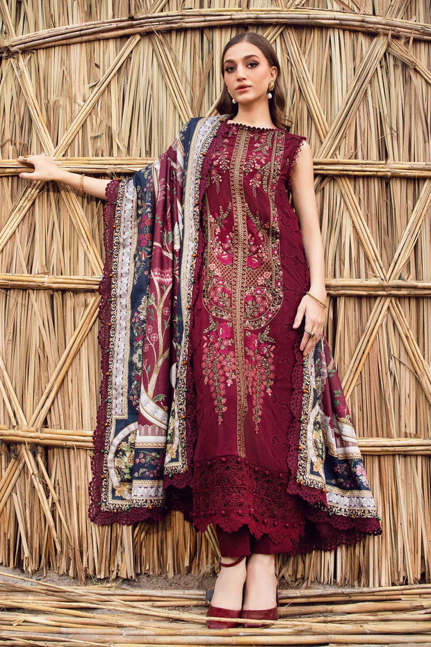 DHANAK 3PC UNSTITCHED HEAVY EMBROIDERED SUIT