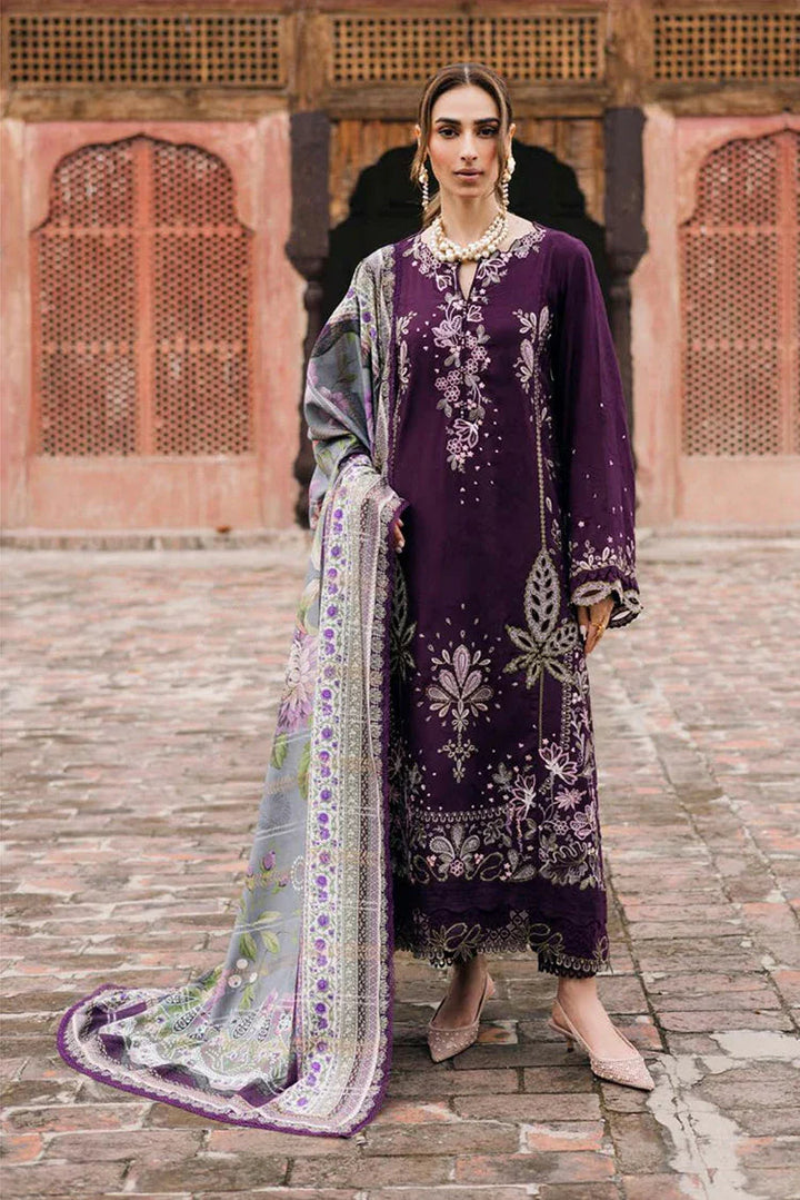 3PC KARANDI EMBROIDERED SHIRT WITH WOOL PRINTED SHAWL AND TROUSER-BIC-5140