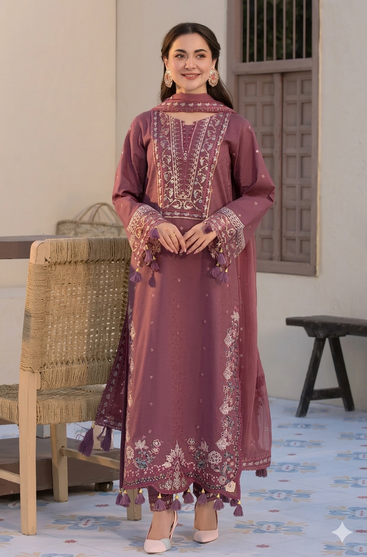 OPULENT LAWN EMBROIDERED 3PC SUIT - 448