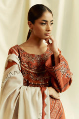 DHANAK 3PC UNSTITCHED HEAVY EMBROIDERED SUIT