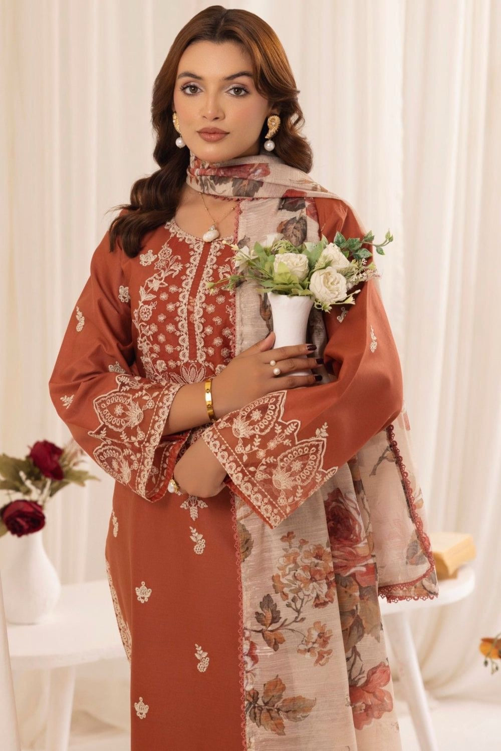 3PC EMBROIDERED ZE-010