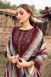 DHANAK 3PC UNSTITCHED HEAVY EMBROIDERED SUIT