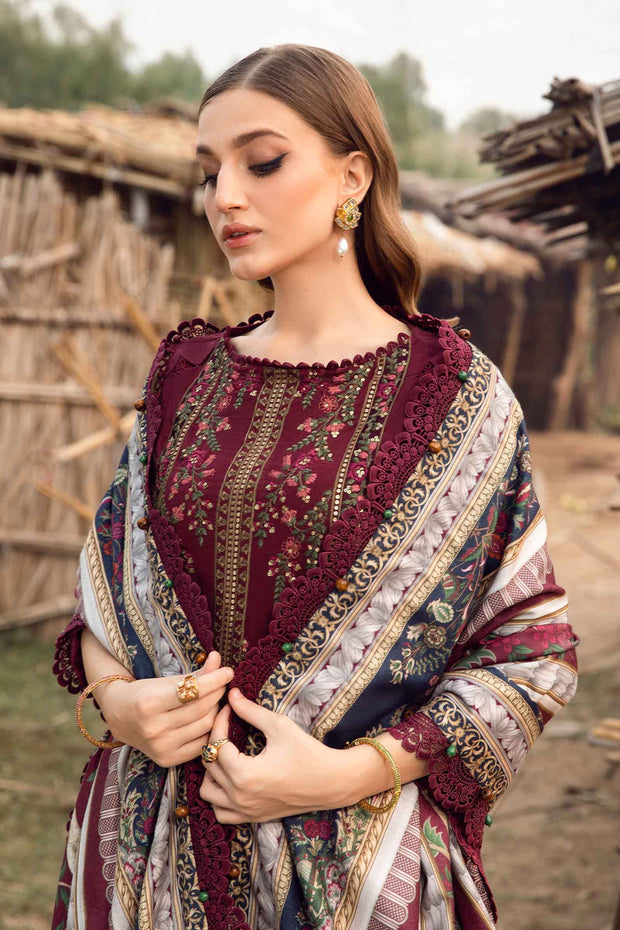 DHANAK 3PC UNSTITCHED HEAVY EMBROIDERED SUIT