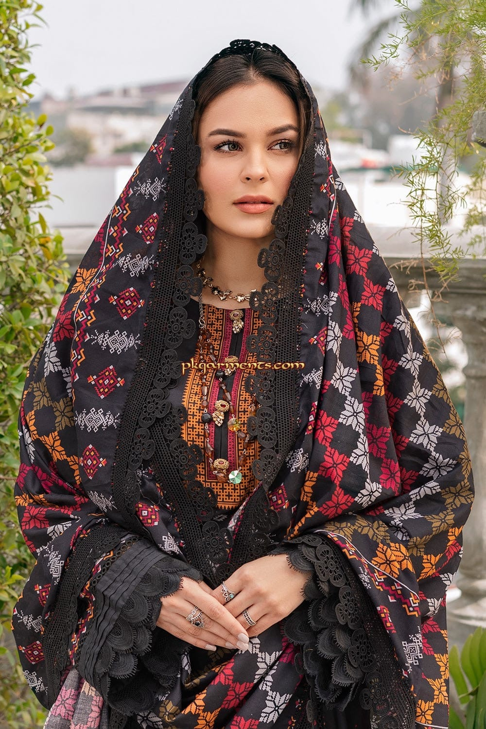 3 Piece Unstitched Heavy Embroidered Pure Lawn Suit with Fine Printed  Dupatta