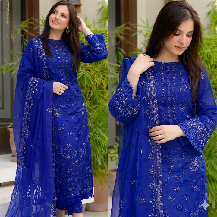 READY TO WEAR STITCHED LAWN HEAVY 3PC EMBOIDERY KD-Royal-1021