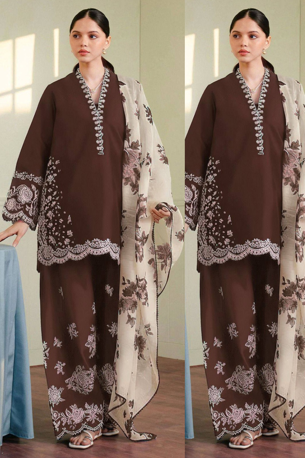 SUMMER ELEGANCE 3PC DIGITAL PRINT LAWN SUIT - 460