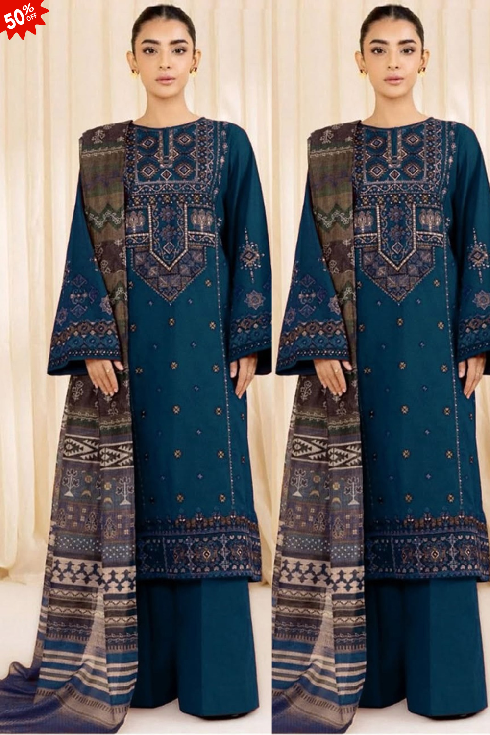 SIGNATURE LAWN HEAVY EMBROIDERED 3PC SUIT - 433