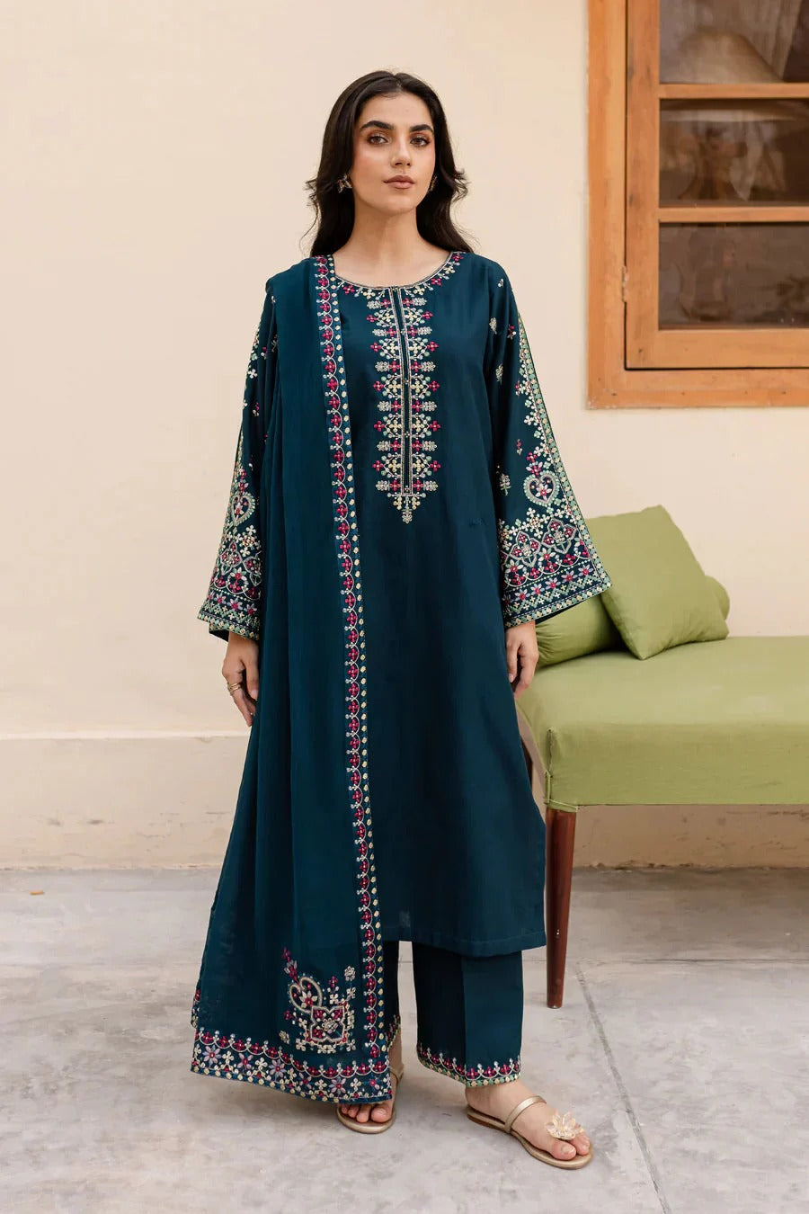 REGAL 3PC LAWN EMBROIDERED SUIT - 429 - View 4