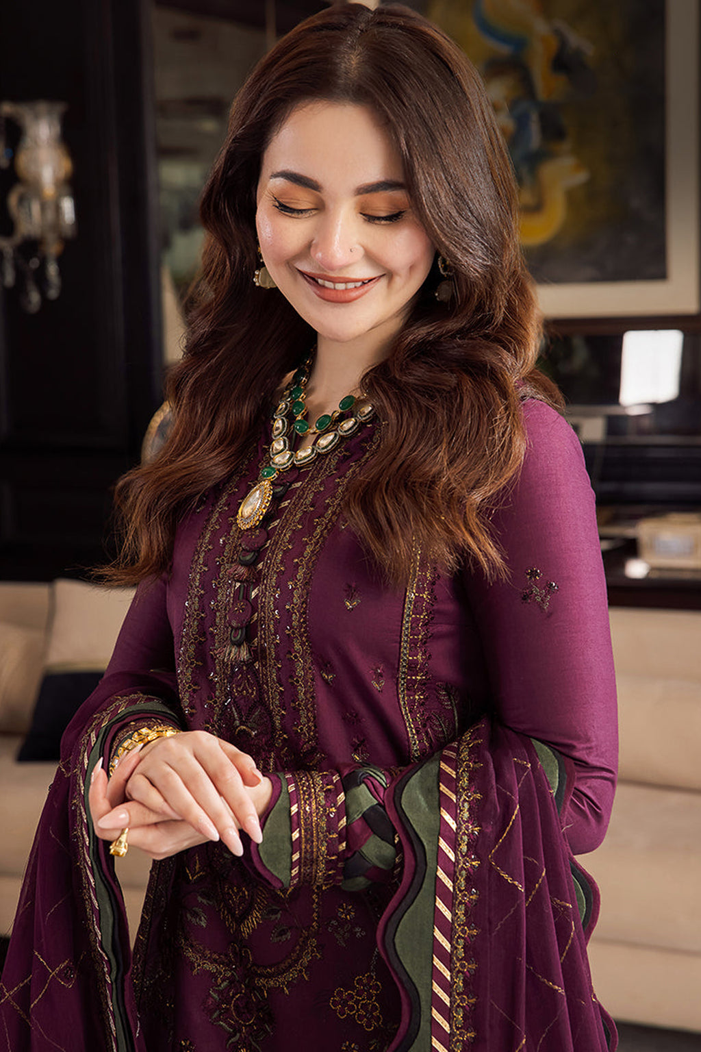 MAJESTIC EMBROIDERED 3PC LAWN SUIT - 407 - View 7
