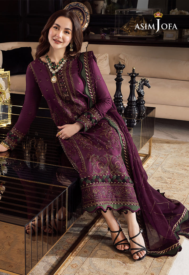MAJESTIC EMBROIDERED 3PC LAWN SUIT - 407 - View 3