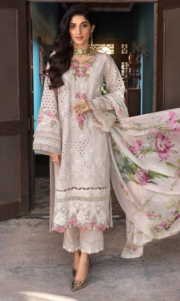 MAJESTIC EMBROIDERED 3PC LAWN SUIT - 447